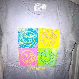 Gray, Smiley Face, Dutch Bros Shirt
